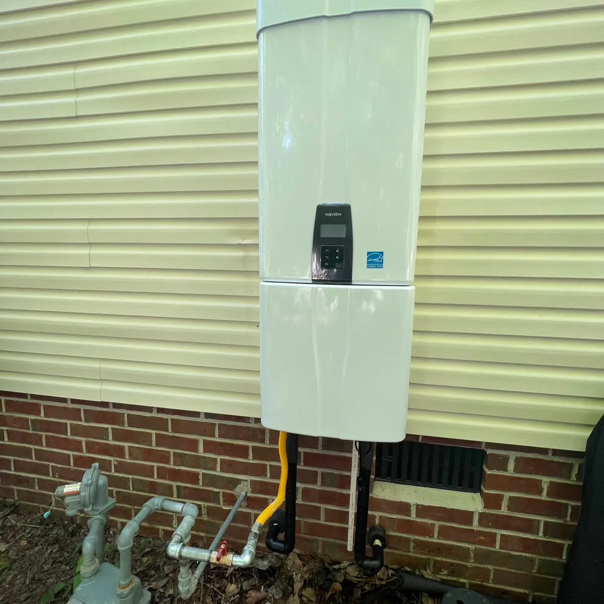 A professionally installed tankless water heater.