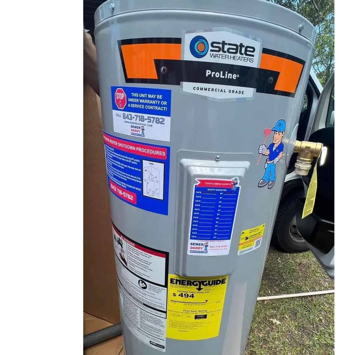 A new, professional water heater installation.